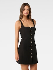 Forever New Black Penny Button Down Mini Dress - Image 4 of 5