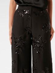 Forever New Black Sonnie Sequin Wide Leg Pants - Image 3 of 5
