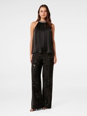 Forever New Black Sonnie Sequin Wide Leg Pants - Image 5 of 5