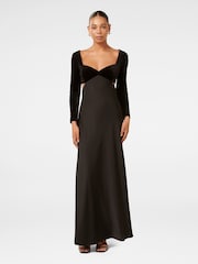 Forever New Black Hadley Velvet Satin Maxi Dress - Image 1 of 4