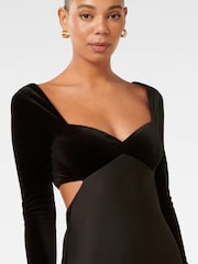 Forever New Black Hadley Velvet Satin Maxi Dress - Image 3 of 4