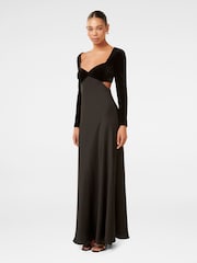Forever New Black Hadley Velvet Satin Maxi Dress - Image 4 of 4