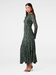 Forever New Green Tammy Asymmetrical Hem Midi Dress - Image 6 of 7