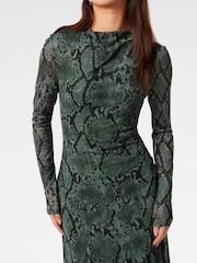 Forever New Green Tammy Asymmetrical Hem Midi Dress - Image 7 of 7