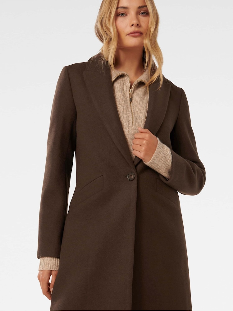 Forever New Brown Bonnie Longline Coatigan - Image 3 of 5