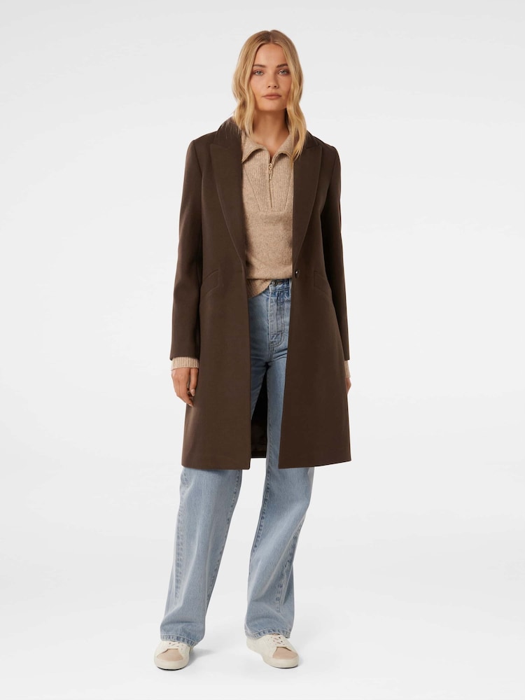 Forever New Brown Bonnie Longline Coatigan - Image 4 of 5