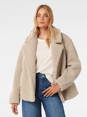 Forever New Natural Analise Borg Jacket - Image 1 of 5