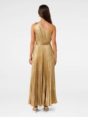 Forever New Gold Jayla Metallic One Shoulder Maxi Dress - Image 3 of 4