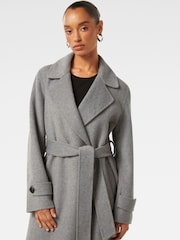 Forever New Grey Petite Carter Felled Seam Coat - Image 3 of 5
