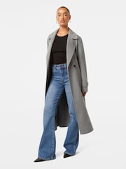 Forever New Grey Petite Carter Felled Seam Coat - Image 4 of 5