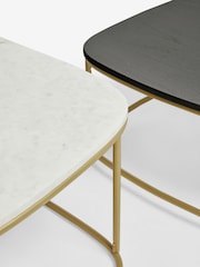 Dark Grey Valencia Marble and Mango Wood Nest of 2, Rectangular Coffee Tables - Image 8 of 8