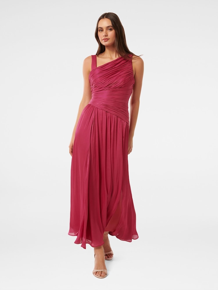 Forever New Nya asymmetrisches Maxikleid in Metallic-Optik - Bild 1 von 4 Forever New Nya asymmetrisches Maxikleid in Metallic-Optik - Bild 1 von 4