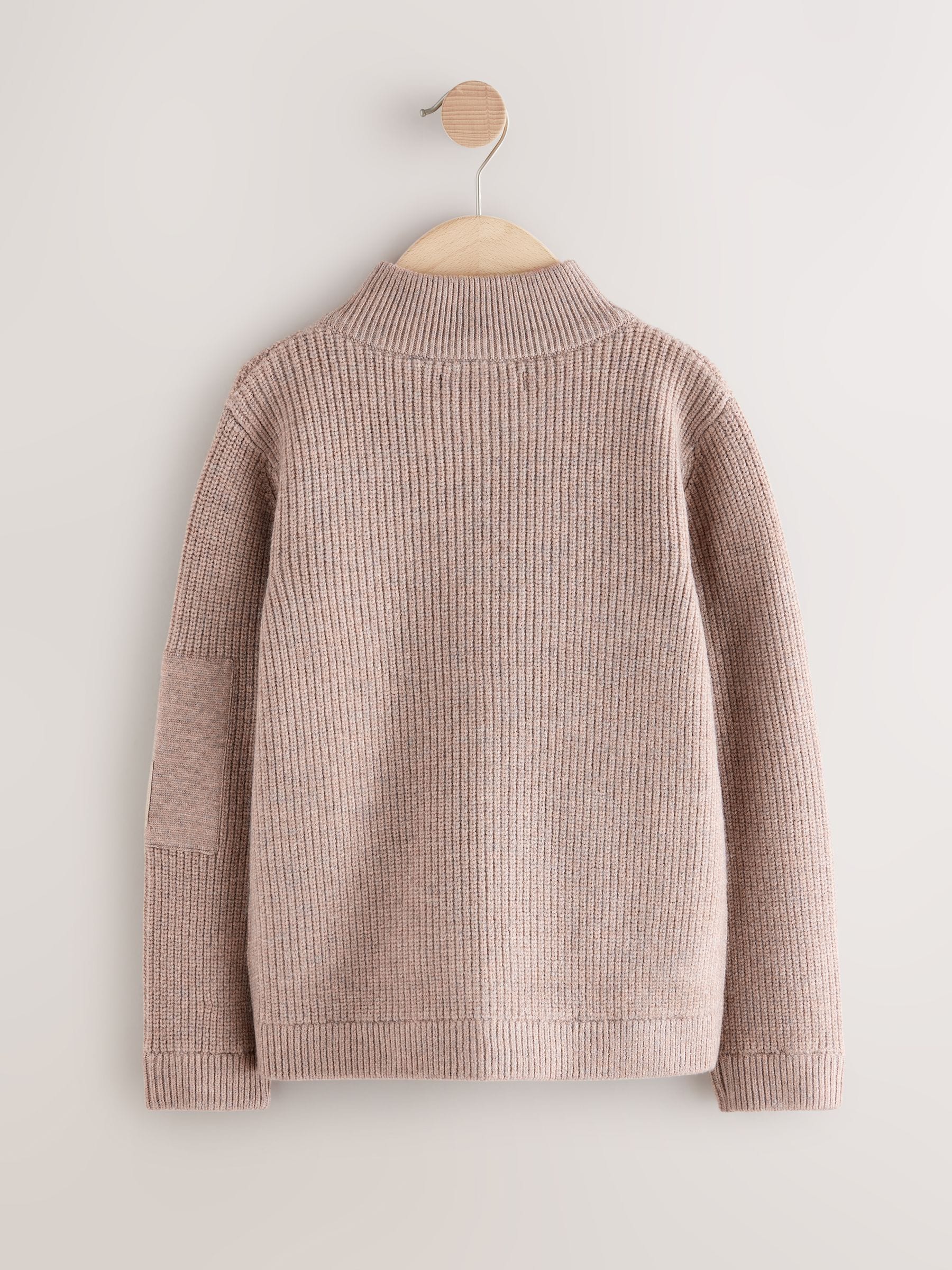 【新品未使用品】JACQUARD NY KNIT BEIGE Buy Neutral Utility Zip Through Knitted Cardigan (3-16yrs) from