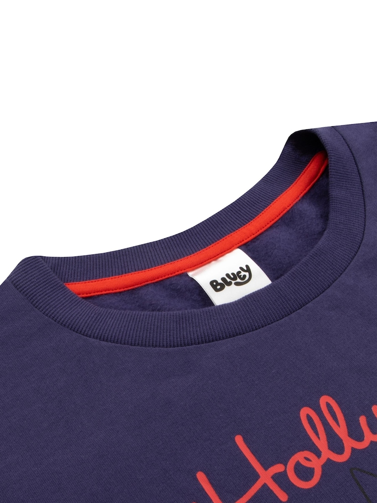 Character Purple Bluey And Bingo Christmas 100% Cotton Sweatshirt - Image 4 of 6