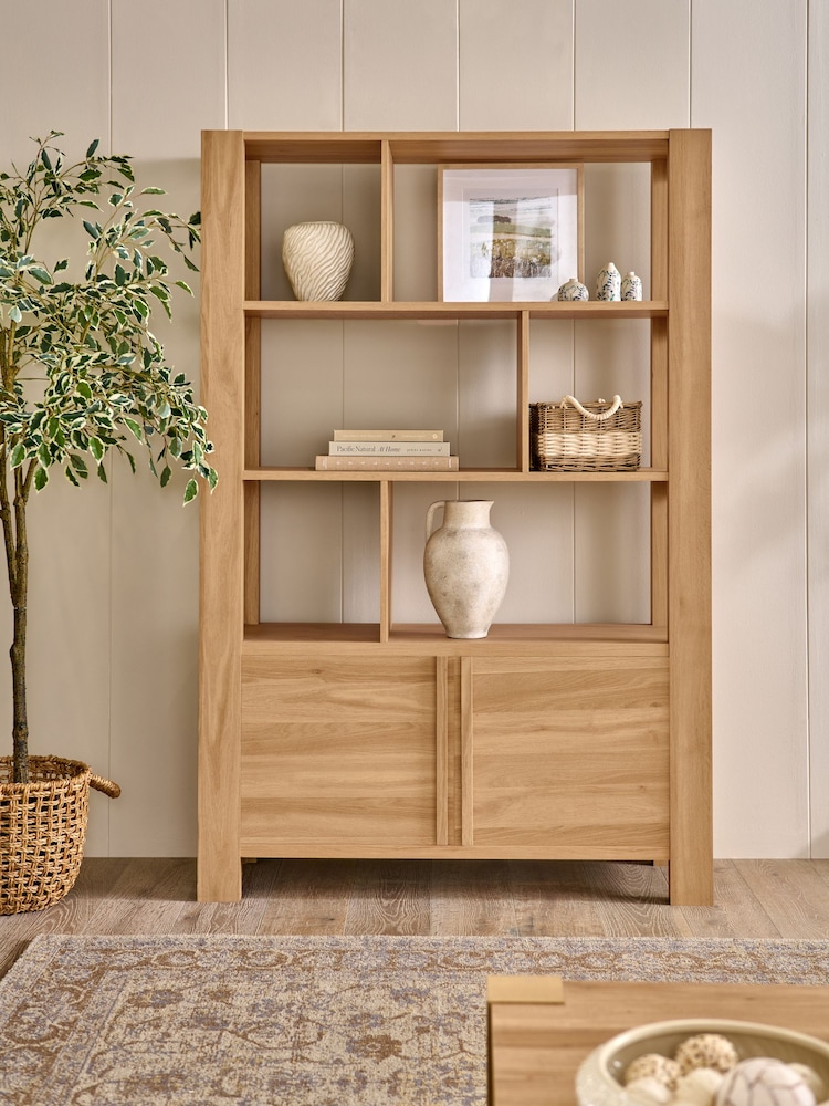 Natural Heath Oak Effect Storage Ladder Shelf - Image 1 of 10