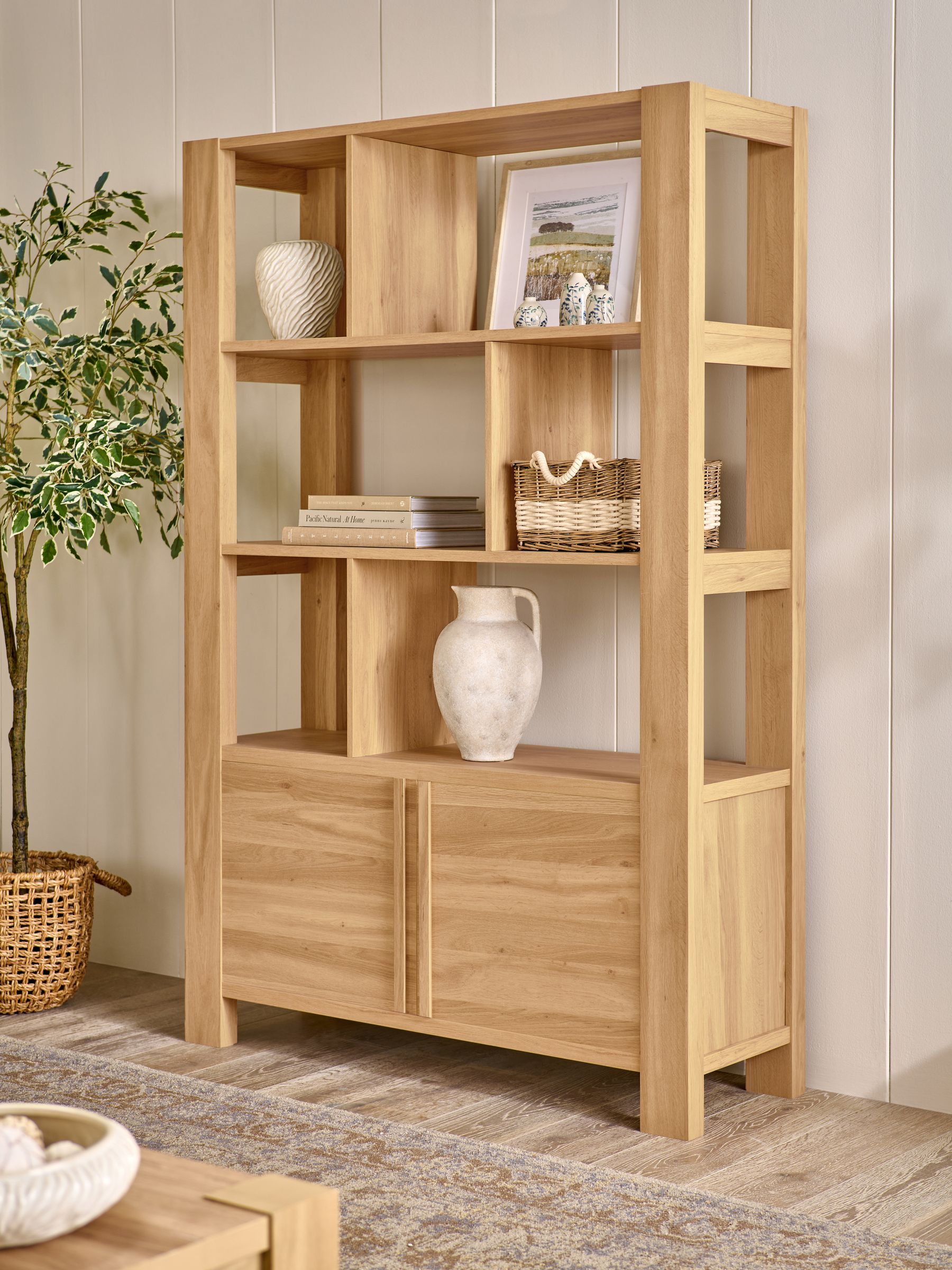Buy Natural Heath Oak Effect Storage Ladder Shelf from the Next UK
