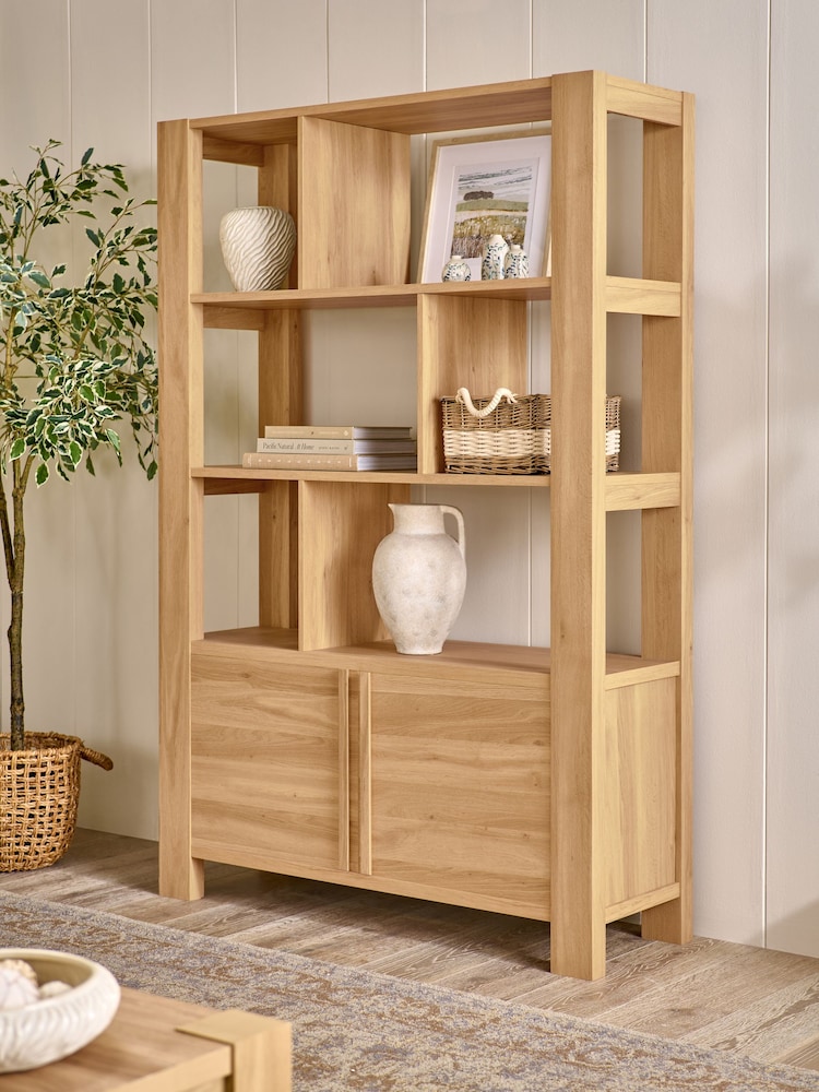 Natural Heath Oak Effect Storage Ladder Shelf - Image 2 of 10