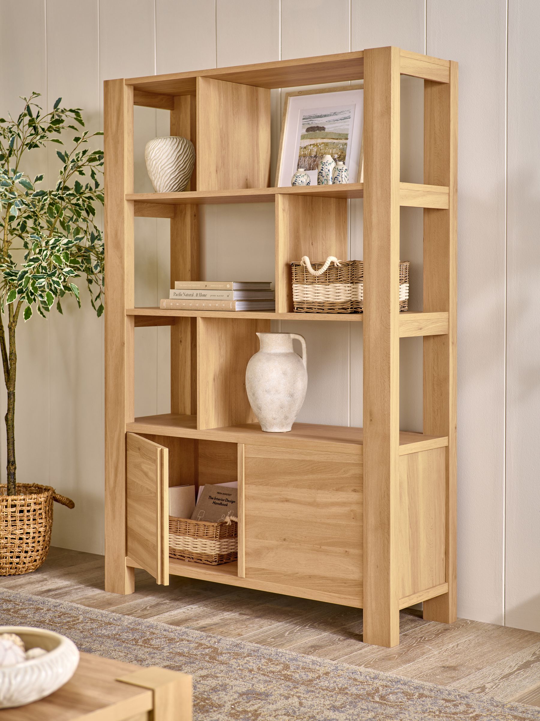 Buy Natural Heath Oak Effect Storage Ladder Shelf from the Next UK