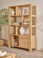 Natural Heath Oak Effect Storage Ladder Shelf - Image 3 of 10