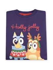 Character Purple Bluey And Bingo Christmas 100% Cotton Sweatshirt - Image 1 of 8