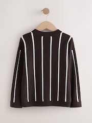Brown Vertical Stripe Crew Neck Jumper (3-16yrs) - Image 2 of 4