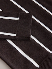 Brown Vertical Stripe Crew Neck Jumper (3-16yrs) - Image 4 of 4