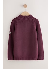 Plum Purple Utility Zip Neck Knitted Jumper (3-16yrs) - Image 1 of 19