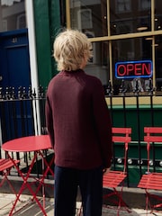 Plum Purple Utility Zip Neck Knitted Jumper (3-16yrs) - Image 19 of 19