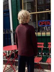 Plum Purple Utility Zip Neck Knitted Jumper (3-16yrs) - Image 6 of 19