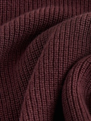 Plum Purple With Stag 100% Cotton Crew Neck Knitted Jumper (3-16yrs) - Image 3 of 4