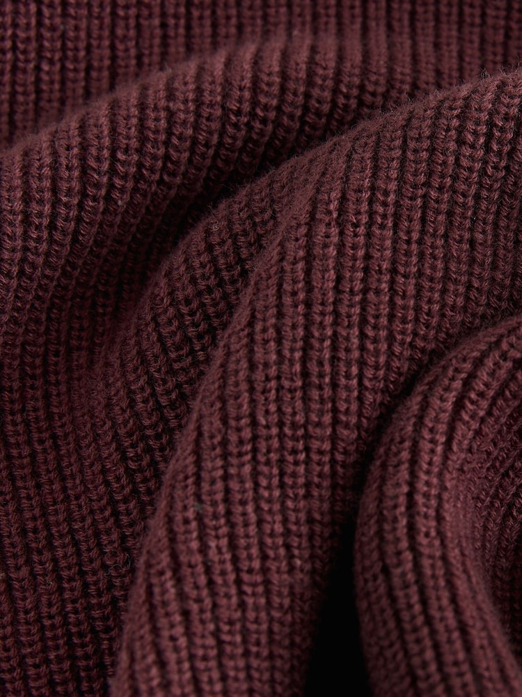 Plum Purple With Stag 100% Cotton Crew Neck Knitted Jumper (3-16yrs) - Image 3 of 4