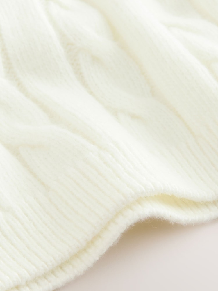 Cream Cable Knit Crew Neck Jumper (3-16yrs) - Image 7 of 7