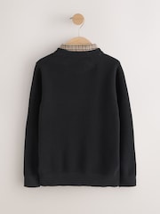 Black Mock Gingham Shirt and Crew Neck 100% Cotton Jumper (3-16yrs) - Image 6 of 7