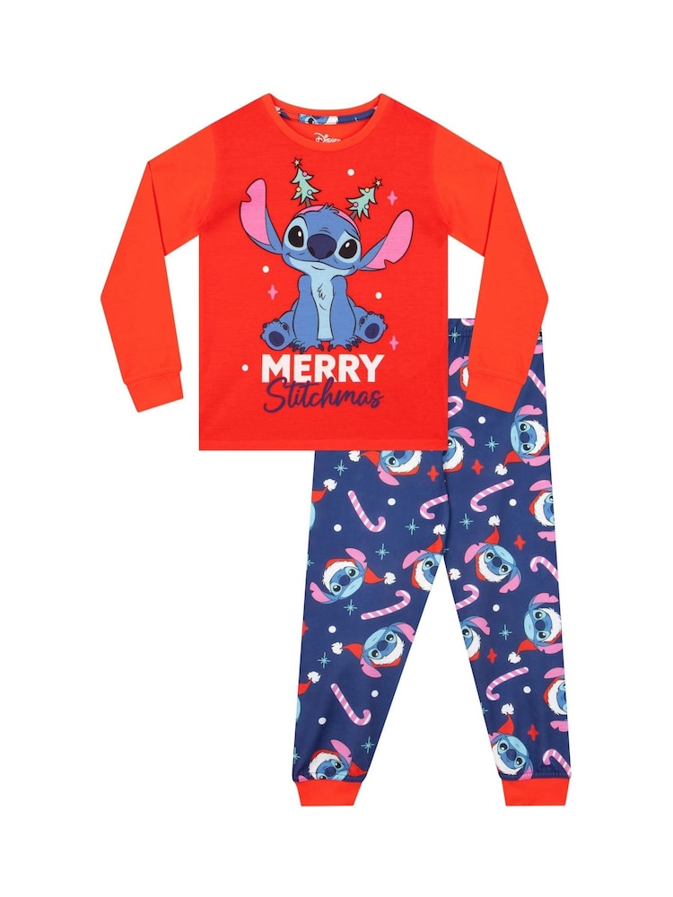 Character Red Stitch Christmas Pyjamas - Image 1 of 6 Character Red Stitch Christmas Pyjamas - Image 1 of 6