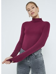 Pack de 2 tops de manga larga con cuello vuelto de River Island - Imagen 2 de 6