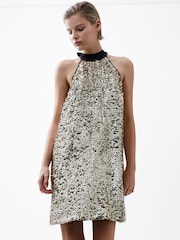 French Connection Elah Sequin Halter Neck Dress - Изображение 1 из 4
