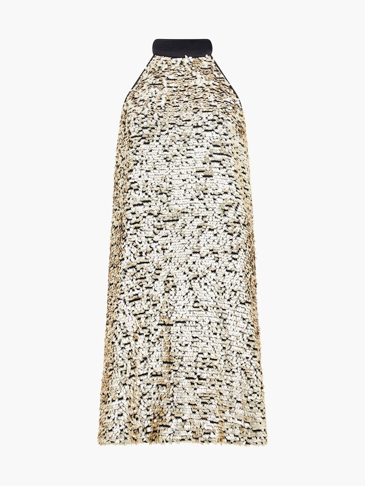 French Connection Elah Sequin Halter Neck Dress - Изображение 4 из 4