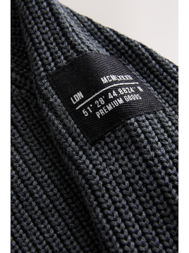 Charcoal Grey Utility Zip Neck Knitted Jumper (3-16yrs) - Image 2 of 8