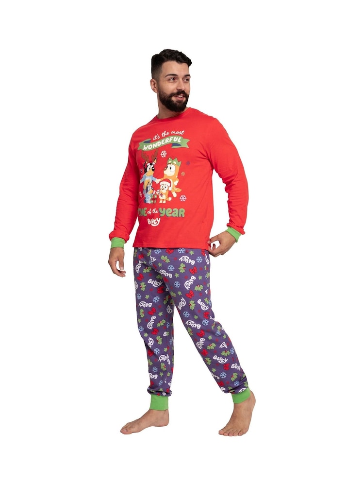 Character Bluey And Bingo Christmas 100% Cotton Pyjamas - Image 5 of 11