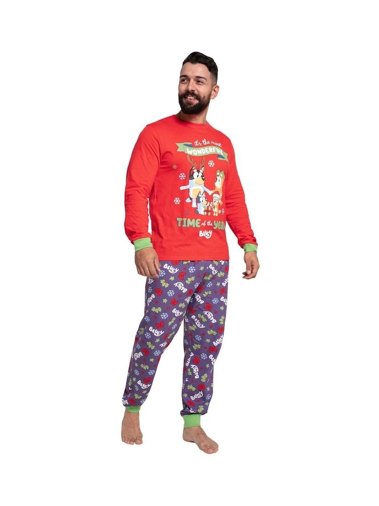 Character Bluey And Bingo Christmas 100% Cotton Pyjamas - Image 6 of 11
