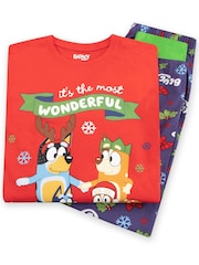 Character Bluey And Bingo Christmas 100% Cotton Pyjamas - Image 7 of 11