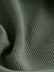 Green Long Sleeve Zip Neck Knitted Polo Shirt (3-16yrs) - Image 4 of 4
