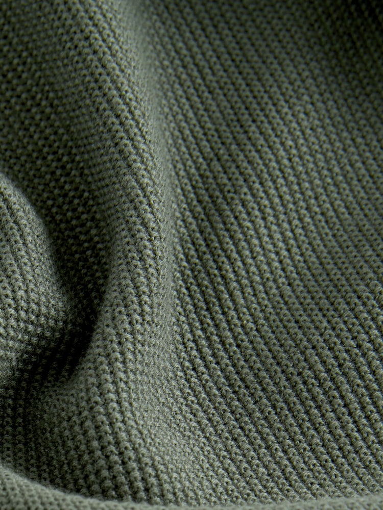 Green Long Sleeve Zip Neck Knitted Polo Shirt (3-16yrs) - Image 4 of 4