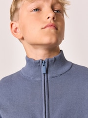 Blue Quarter Zip Jumper (3-16yrs) - Image 4 of 6