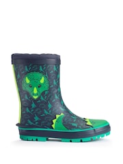 Verde - Botas de agua con diseño de dinosaurio y cordón superior Little Puddle de Start Rite - Imagen 1 de 5