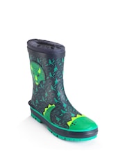 Verde - Botas de agua con diseño de dinosaurio y cordón superior Little Puddle de Start Rite - Imagen 3 de 5