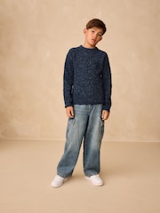 Indigo Blue Utility Knitted Crew Neck Jumper (3-16yrs) - Image 2 of 9