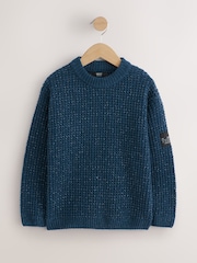 Indigo Blue Utility Knitted Crew Neck Jumper (3-16yrs) - Image 5 of 9