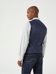 Skopes Blue Tailored Fit Tweed Effect Ingram Waistcoat - Image 2 of 4