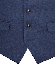 Skopes Blue Tailored Fit Tweed Effect Ingram Waistcoat - Image 4 of 4
